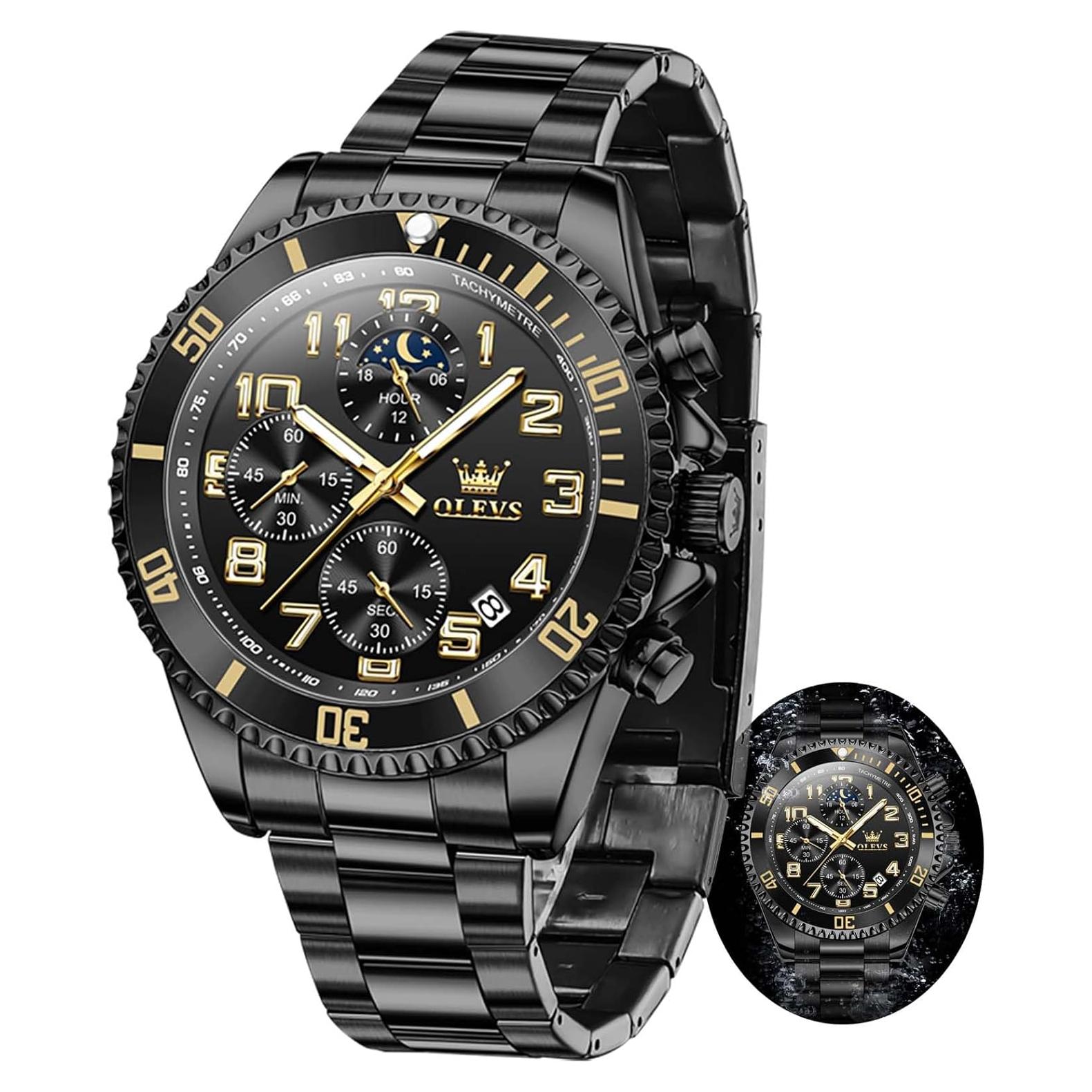 Reloj OLEVS Cronógrafo de Acero Inoxidable para Hombres