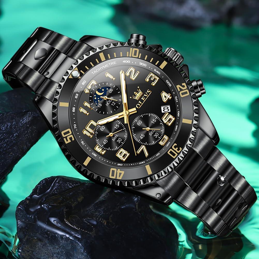 Reloj OLEVS Cronógrafo de Acero Inoxidable para Hombres
