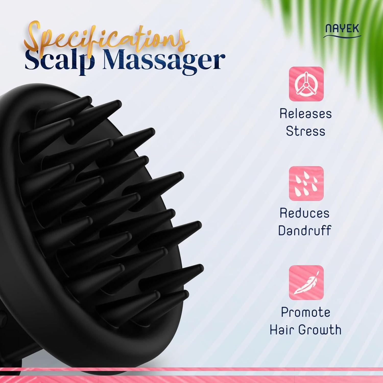 Cepillo Exfoliador para Cuero Cabelludo NAYEK - Negro