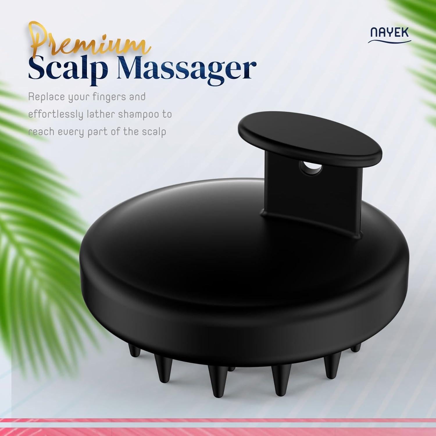 Cepillo Exfoliador para Cuero Cabelludo NAYEK - Negro