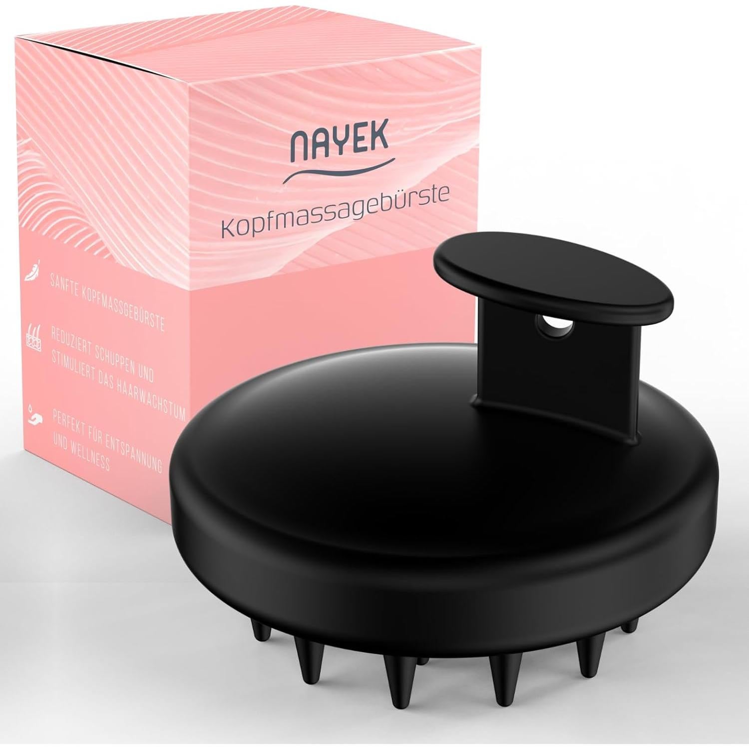 Cepillo Exfoliador para Cuero Cabelludo NAYEK - Negro