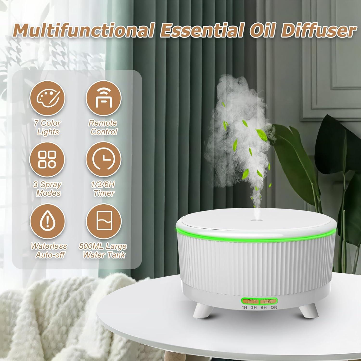 Difusor de Aceite Esencial Vinfucher 500ml con Control Remoto