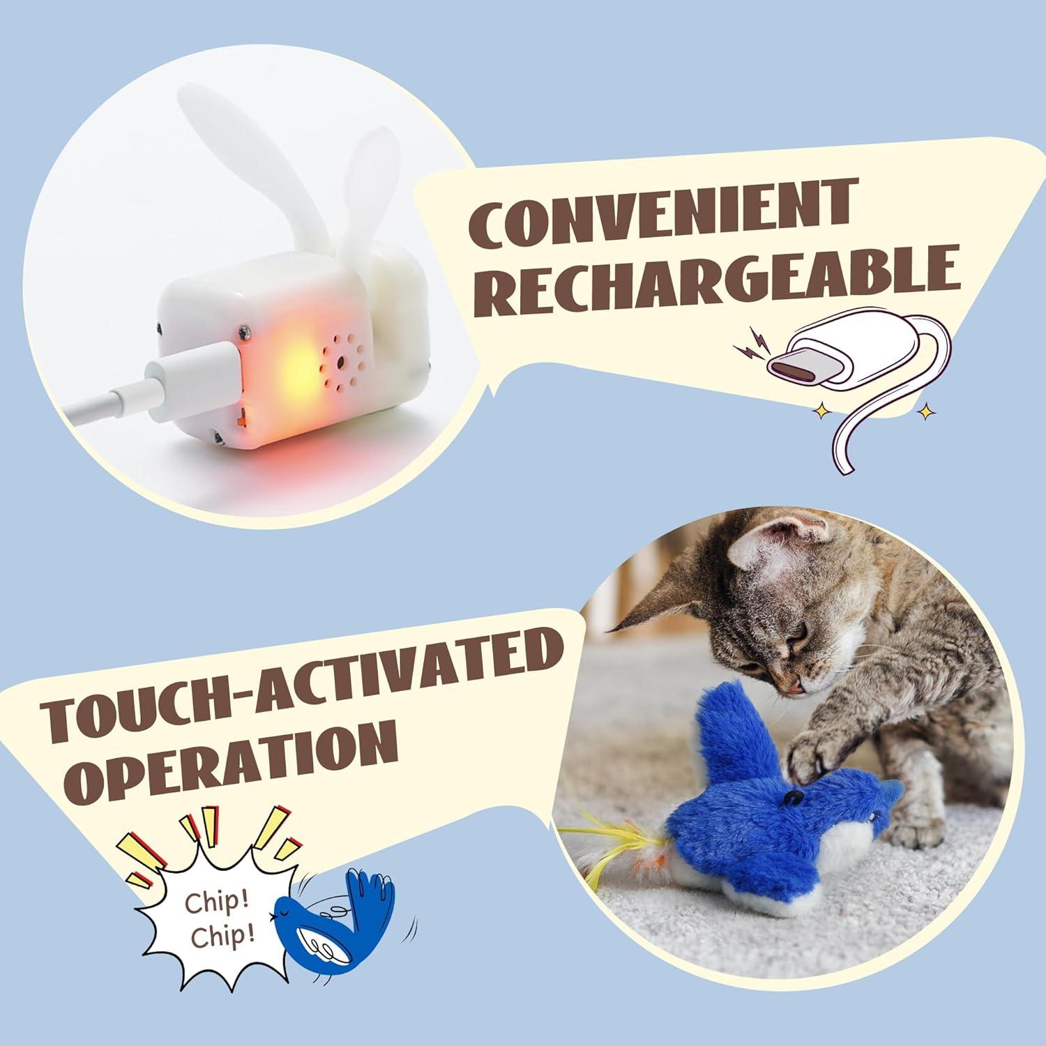 Juguete Interactivo para Gato Pájaro Aleteante Pawsible