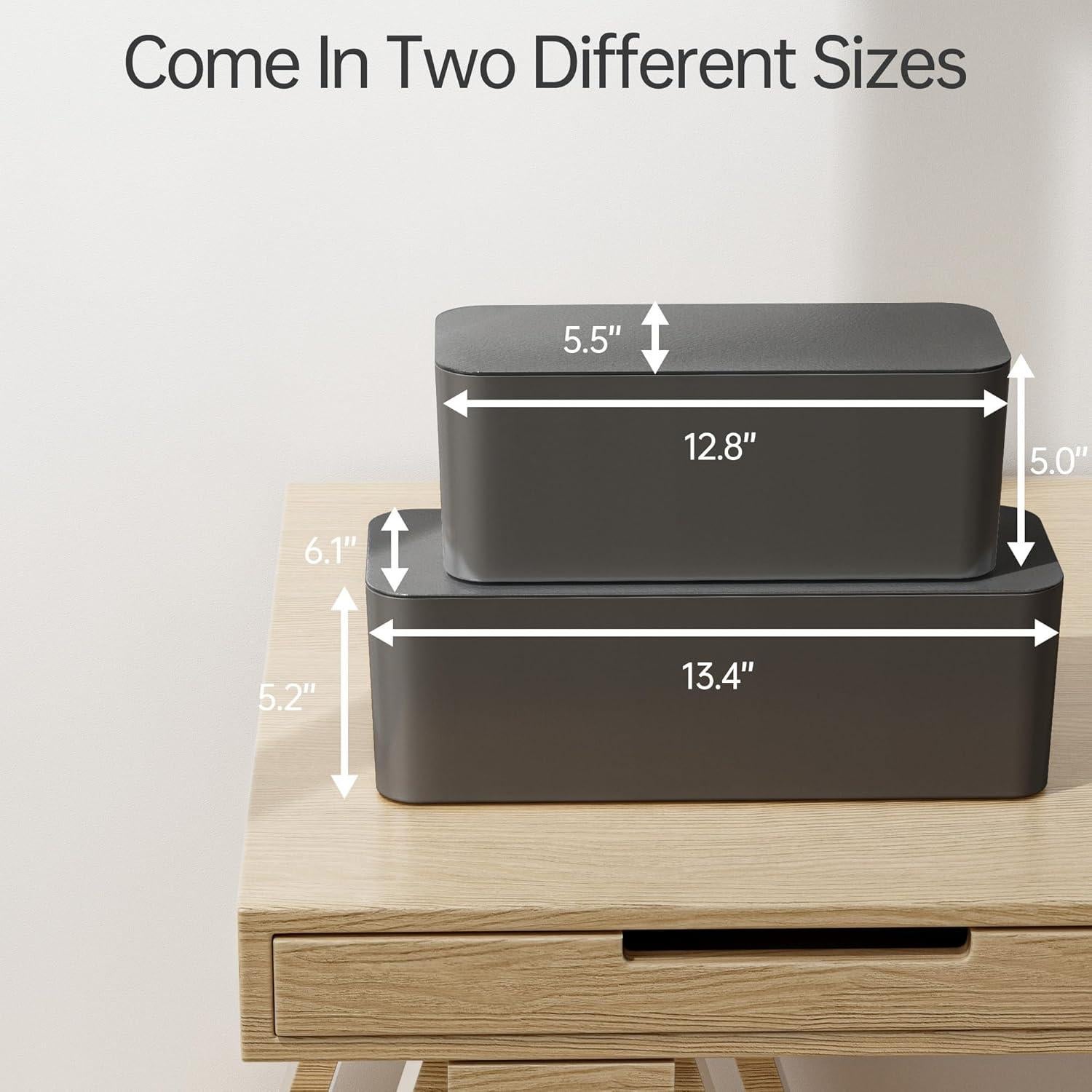 Caja de Gestión de Cables YECAYE 2 Paquetes Negro 34x15x13cm