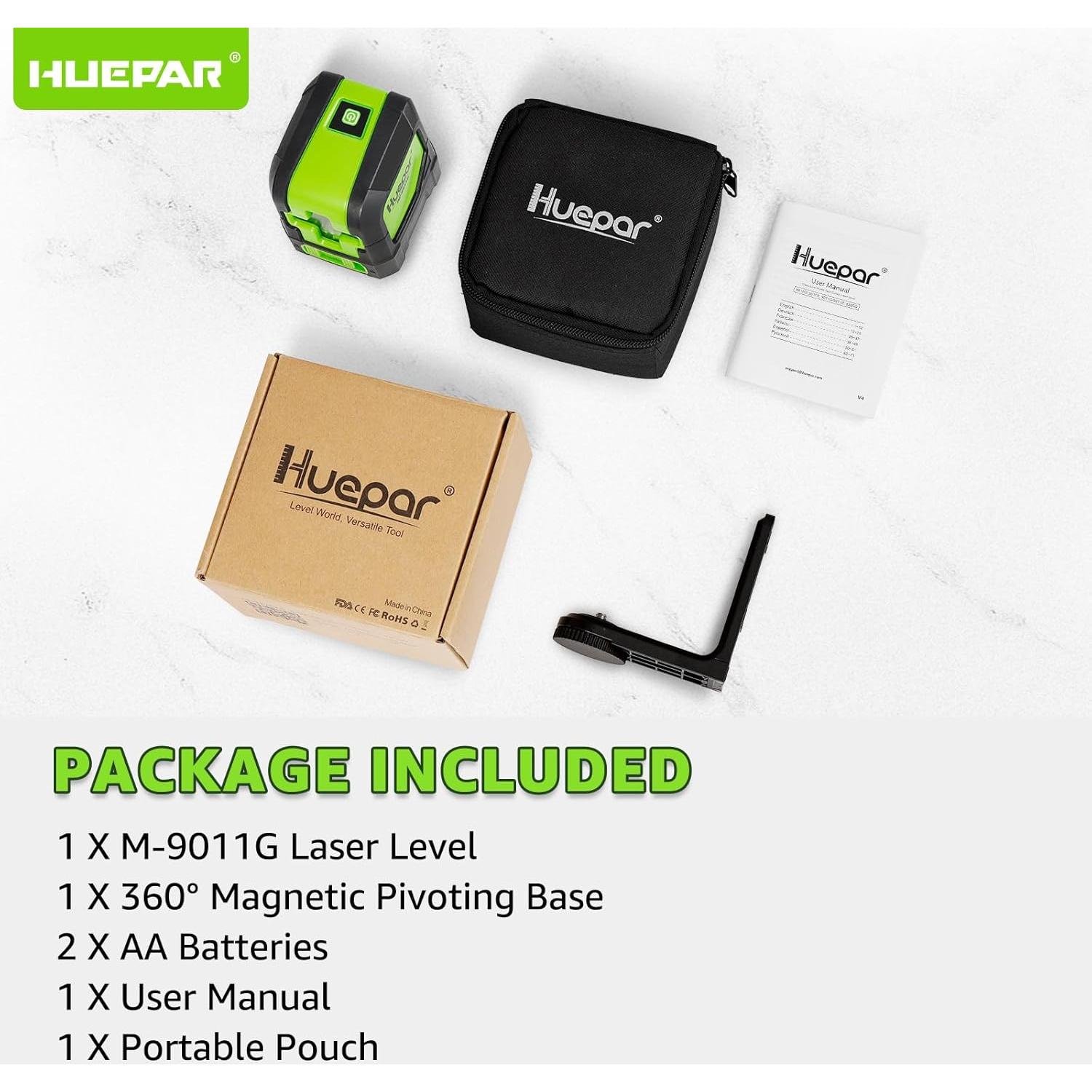 Nivel Láser Verde HUEPAR M-9011G 30m Autonivelante