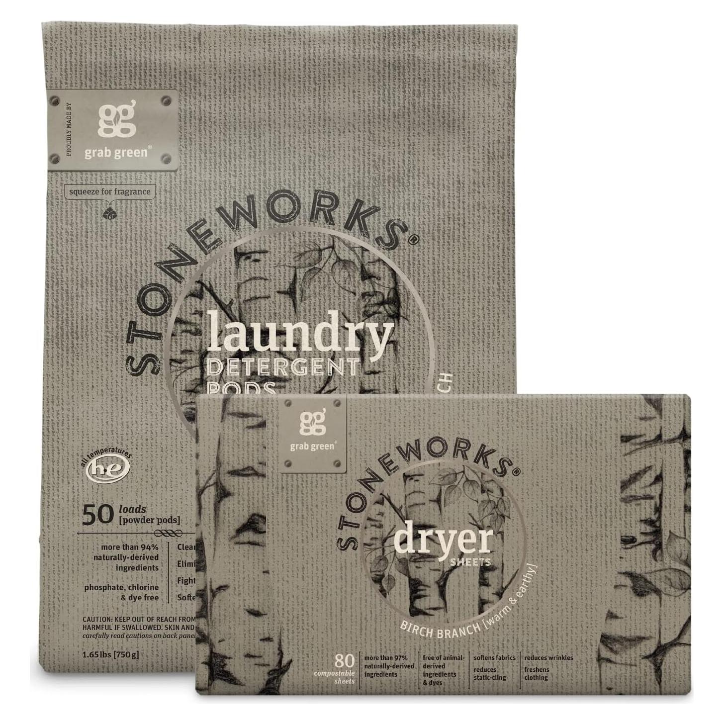 Paquete de 50 cápsulas y 80 hojas para secadora Grab Green