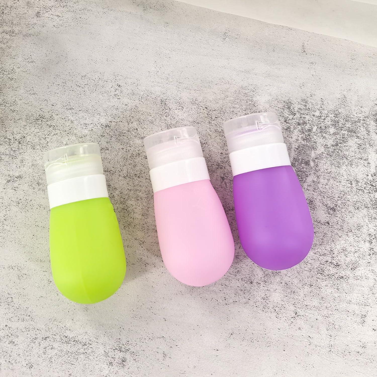 Botellas de Viaje Mziart 60ml Silicona Aprobadas por TSA - 3 Piezas