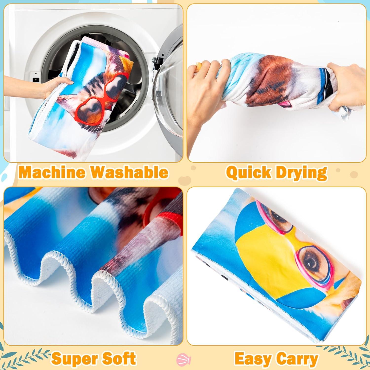 Toalla de Playa Grande FMuimshouwo Gatos y Perros 76x152 cm