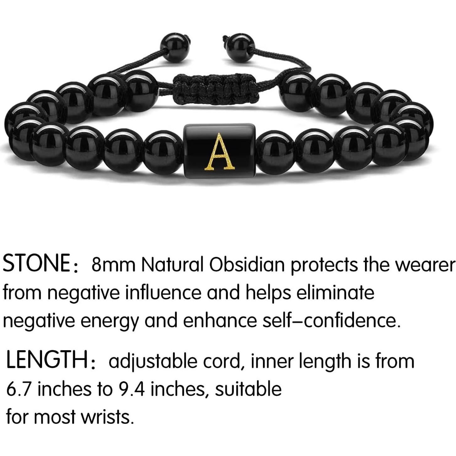 Pulsera Inicial STORUP para Hombres - Lava y Ojo de Tigre 8mm