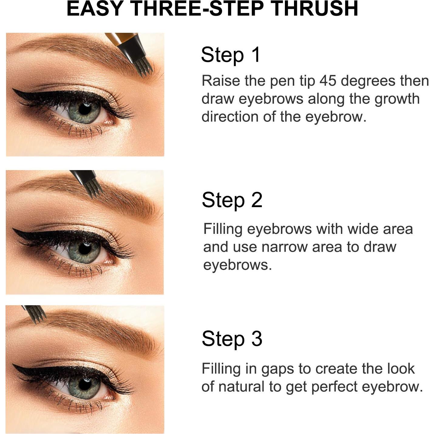 Lápiz de Cejas Microblading Boobeen 2 Pcs Impermeable