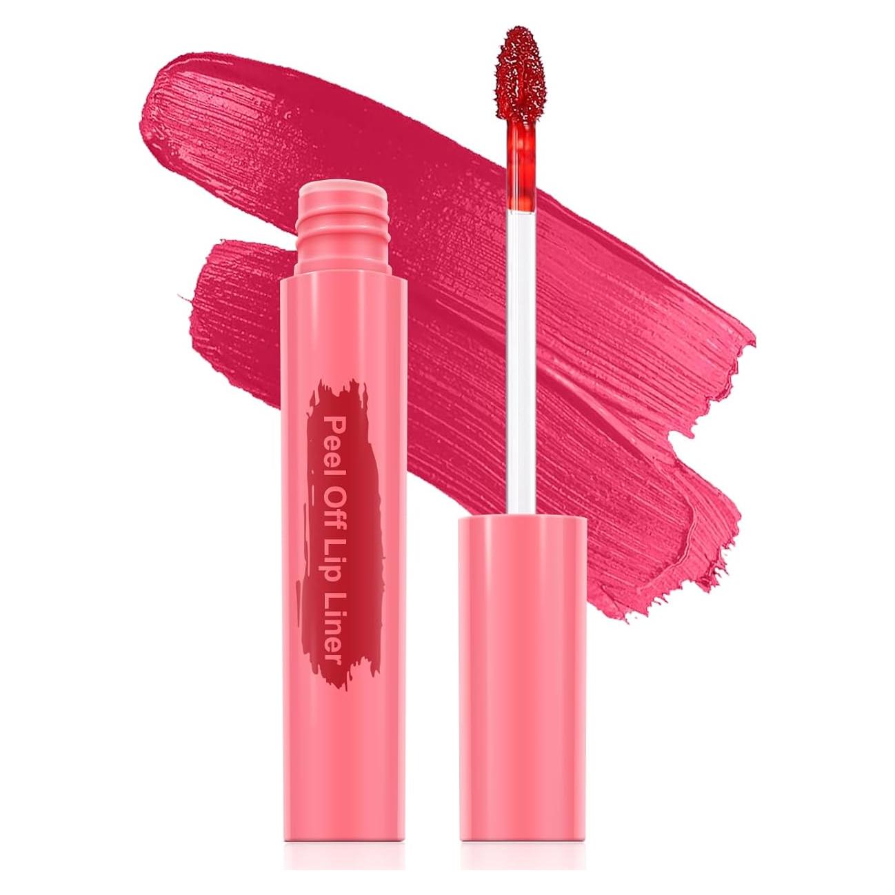 Lip Liner - Lip Stain Peel Off Moisturizing Long-Lasting & Waterproof Transfer Proof & Plumping, Non-Stick Cup Lip Liner Stain Tint For All Skin Types (Berry, 1 PCS)