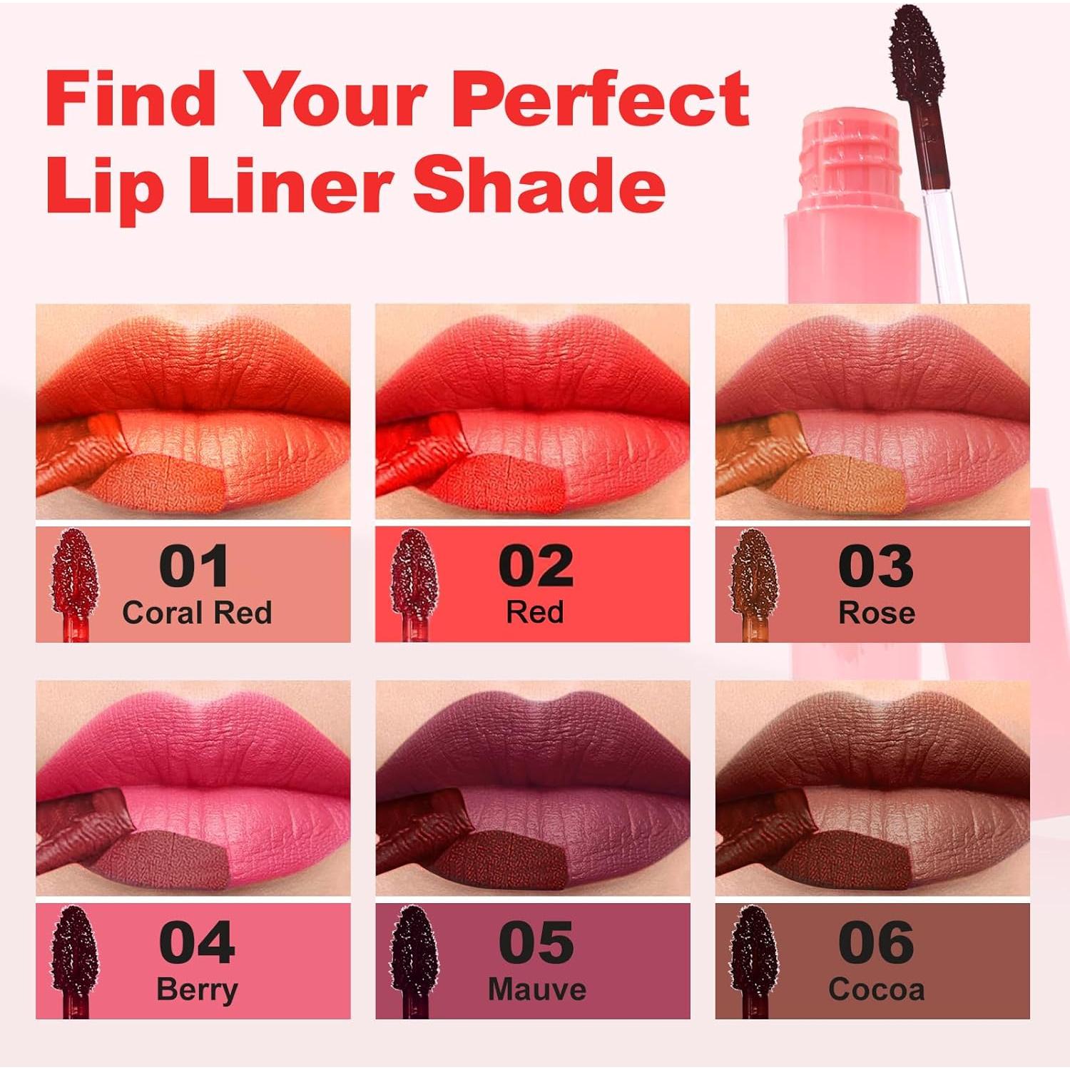 Lip Liner - Lip Stain Peel Off Moisturizing Long-Lasting & Waterproof Transfer Proof & Plumping, Non-Stick Cup Lip Liner Stain Tint For All Skin Types (Berry, 1 PCS)