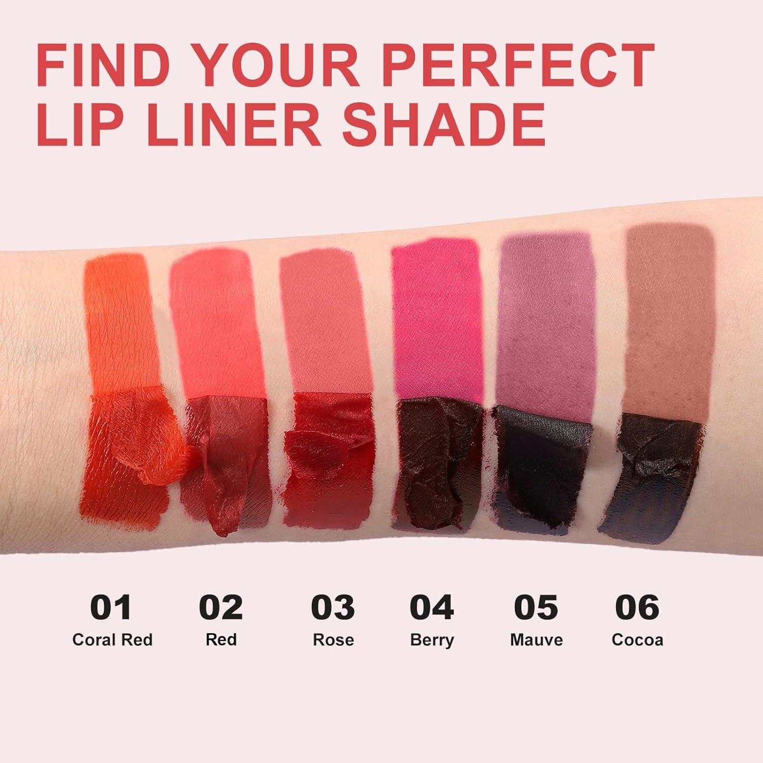 Lip Liner - Lip Stain Peel Off Moisturizing Long-Lasting & Waterproof Transfer Proof & Plumping, Non-Stick Cup Lip Liner Stain Tint For All Skin Types (Berry, 1 PCS)