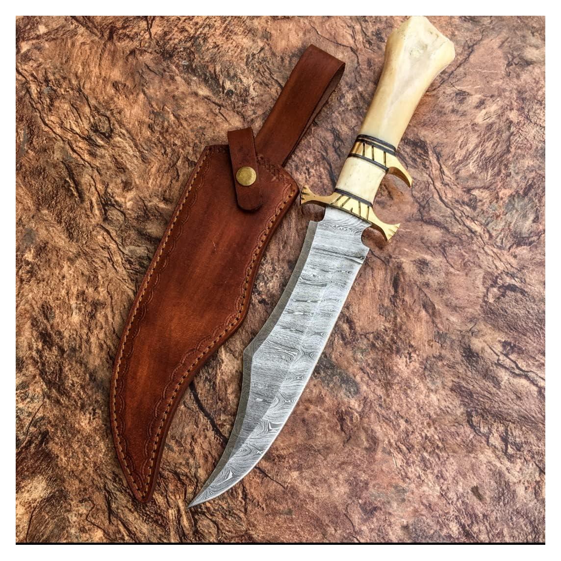 Cuchillo de Caza Poshland RG-44 Acero Damasco Hecho a Mano