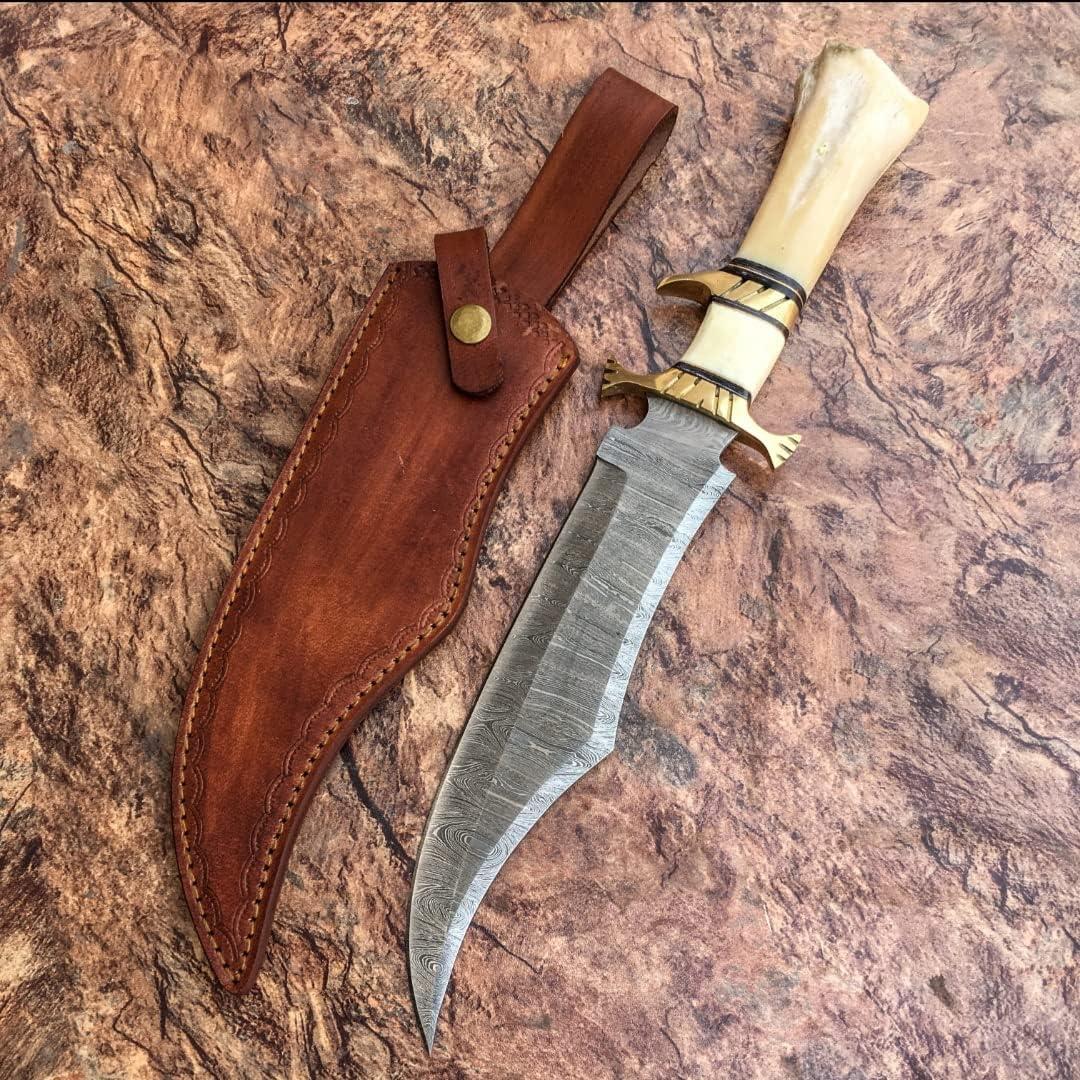 Cuchillo de Caza Poshland RG-44 Acero Damasco Hecho a Mano