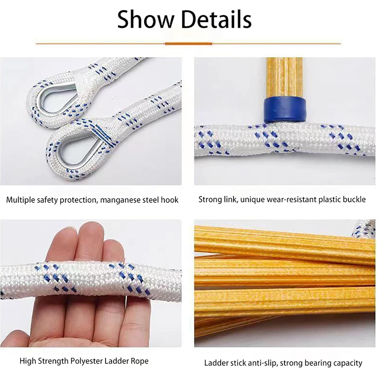 Escalera de Escape JFFLYIT 4m Antideslizante 3 Pasos