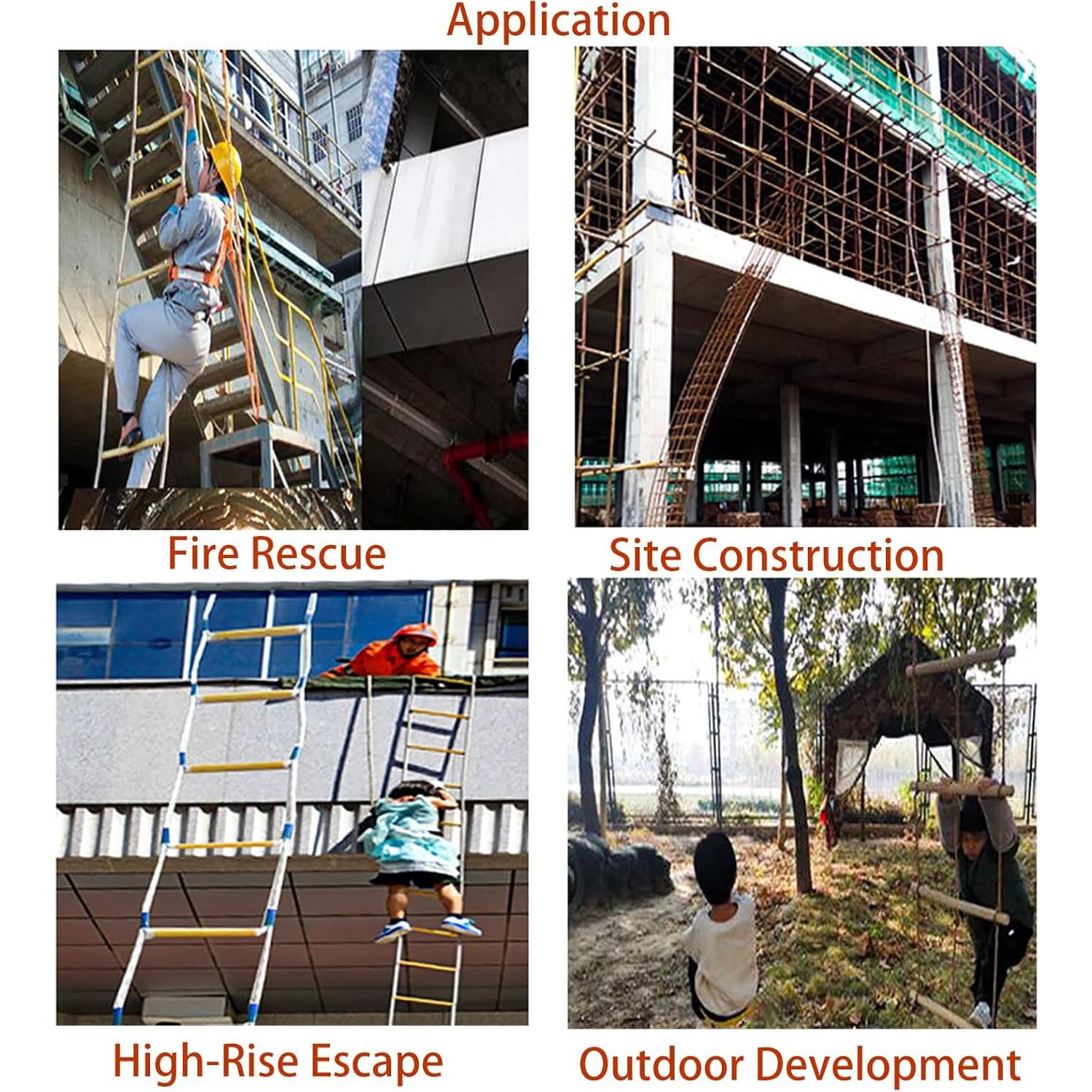 Escalera de Escape JFFLYIT 4m Antideslizante 3 Pasos