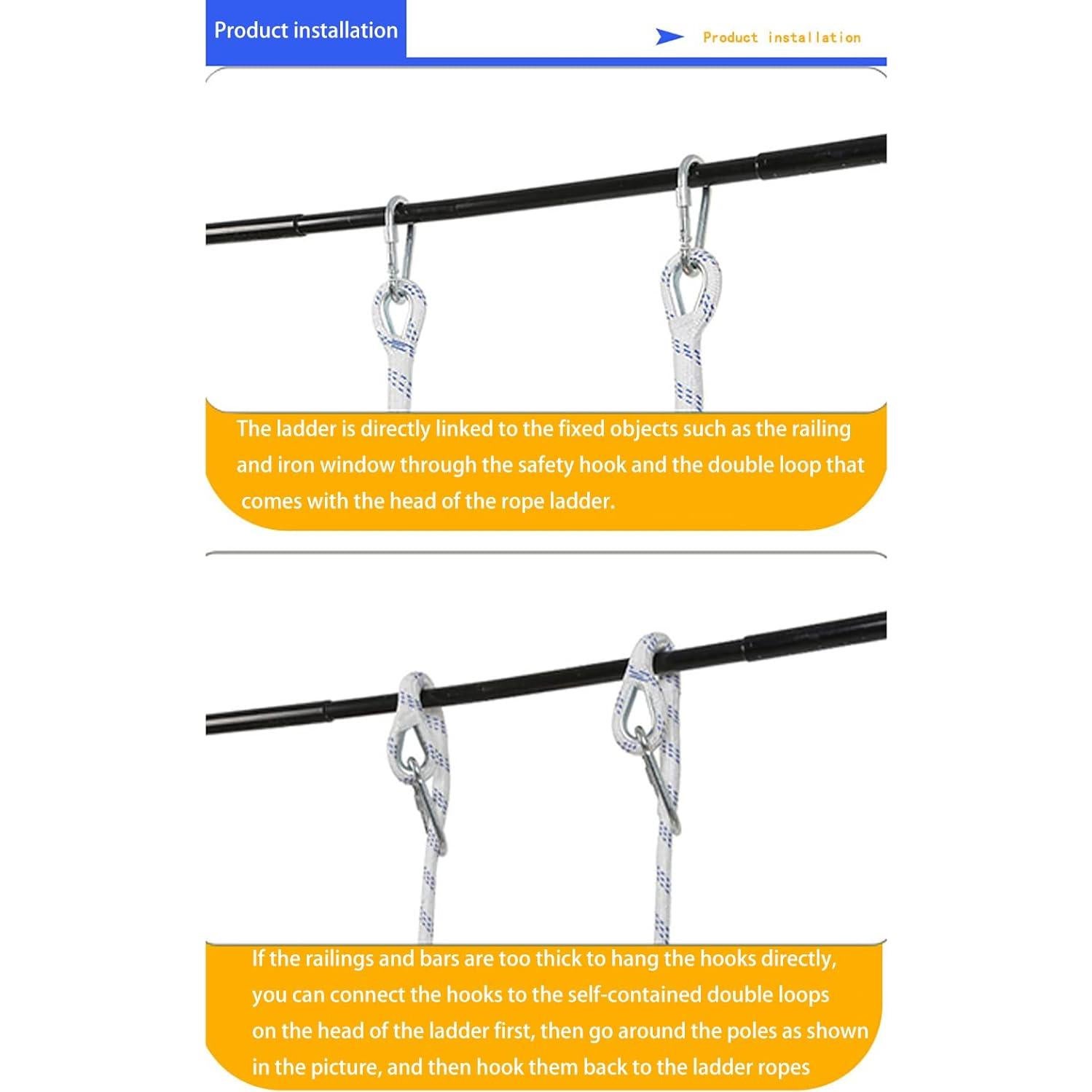 Escalera de Escape JFFLYIT 4m Antideslizante 3 Pasos