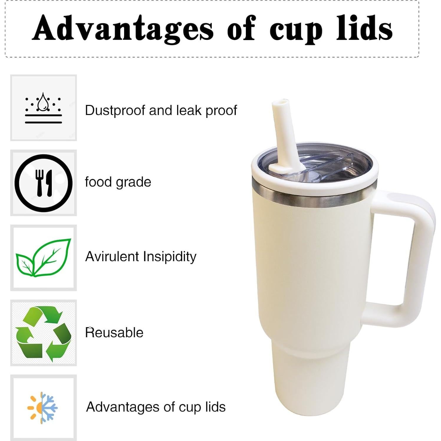 2 Tapas de Reemplazo FUTYA para Stanley Quencher 1.2L a Prueba de Fugas