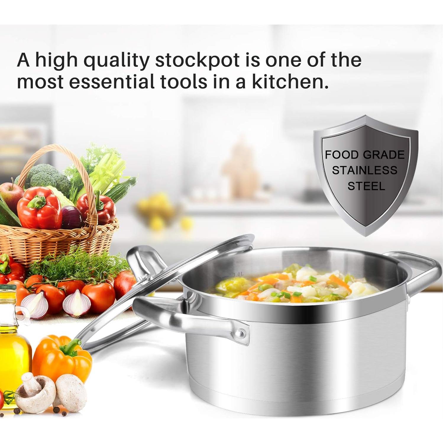 Olla de Sopa Duxtop Acero Inoxidable 3.97L Inducción