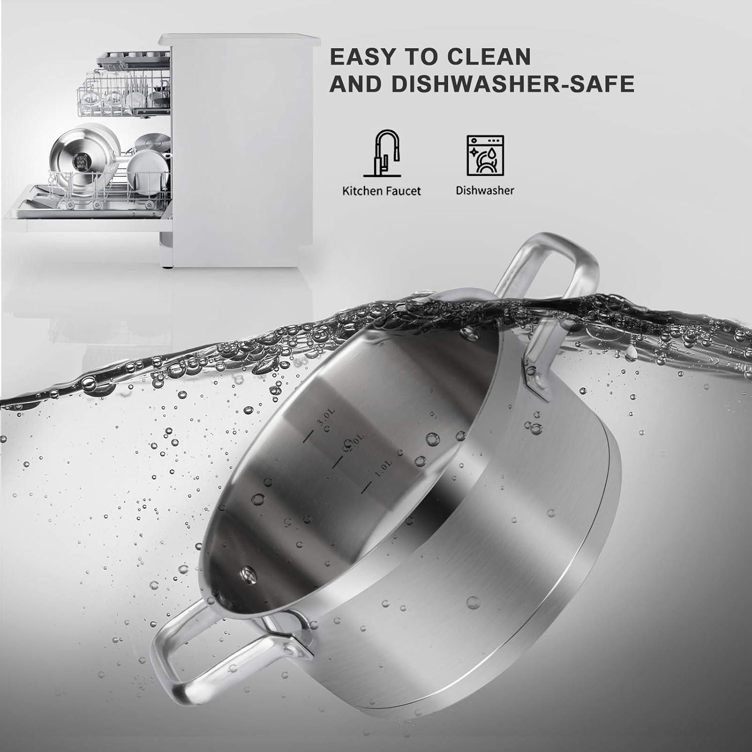 Olla de Sopa Duxtop Acero Inoxidable 3.97L Inducción