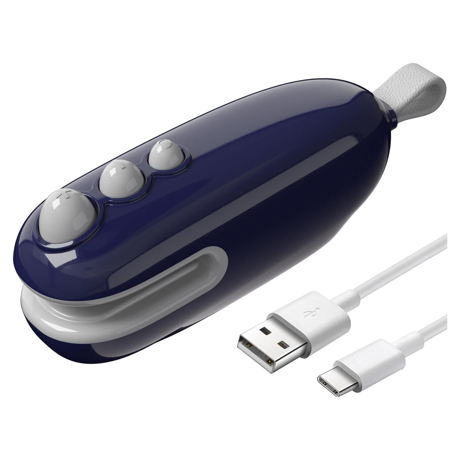 Mini Sello de Bolsas MORNIIE Recargable Azul 12cm