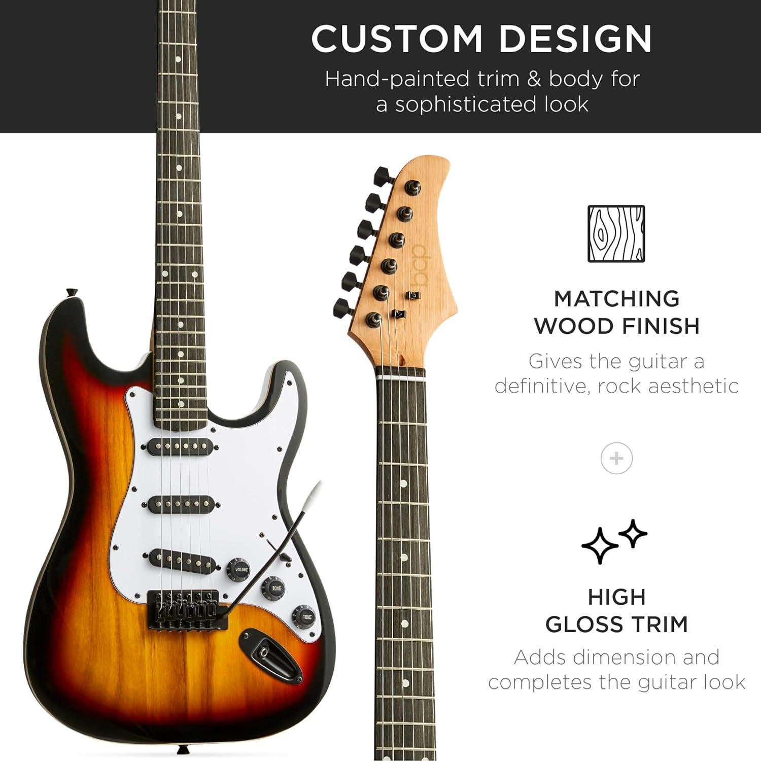 Guitarra Eléctrica Completa 39" Tamaño para Principiantes - 3 Color Sol de Ocaso