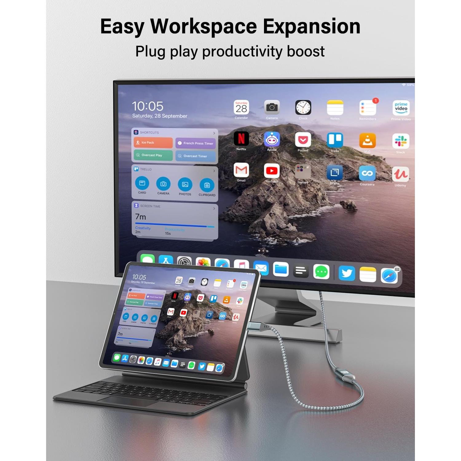 Cable USB C a Micro HDMI 0.91m 4K 60Hz RUIZHI trenzado