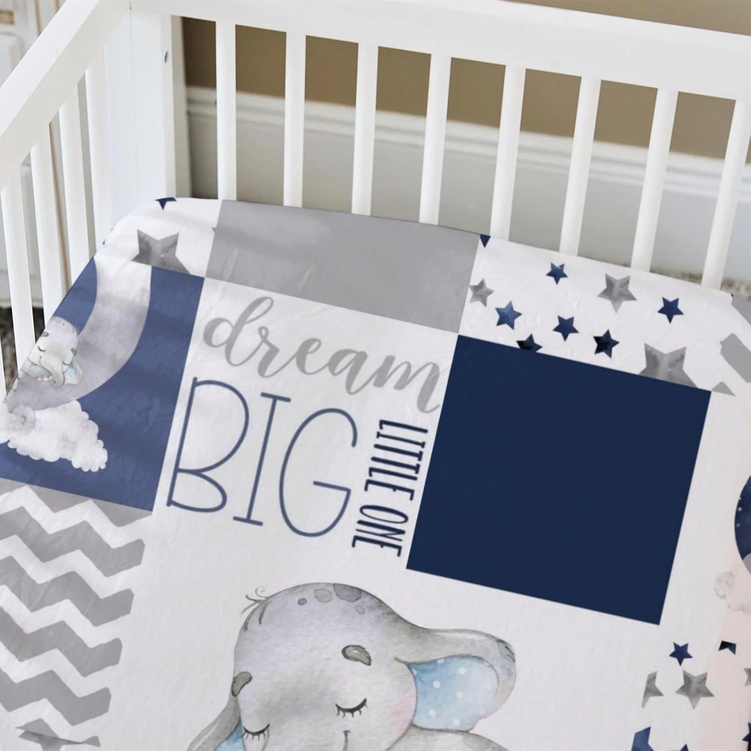 Sábana Ajustable para Cuna HawSkgFub Elefante Azul 132x71 cm