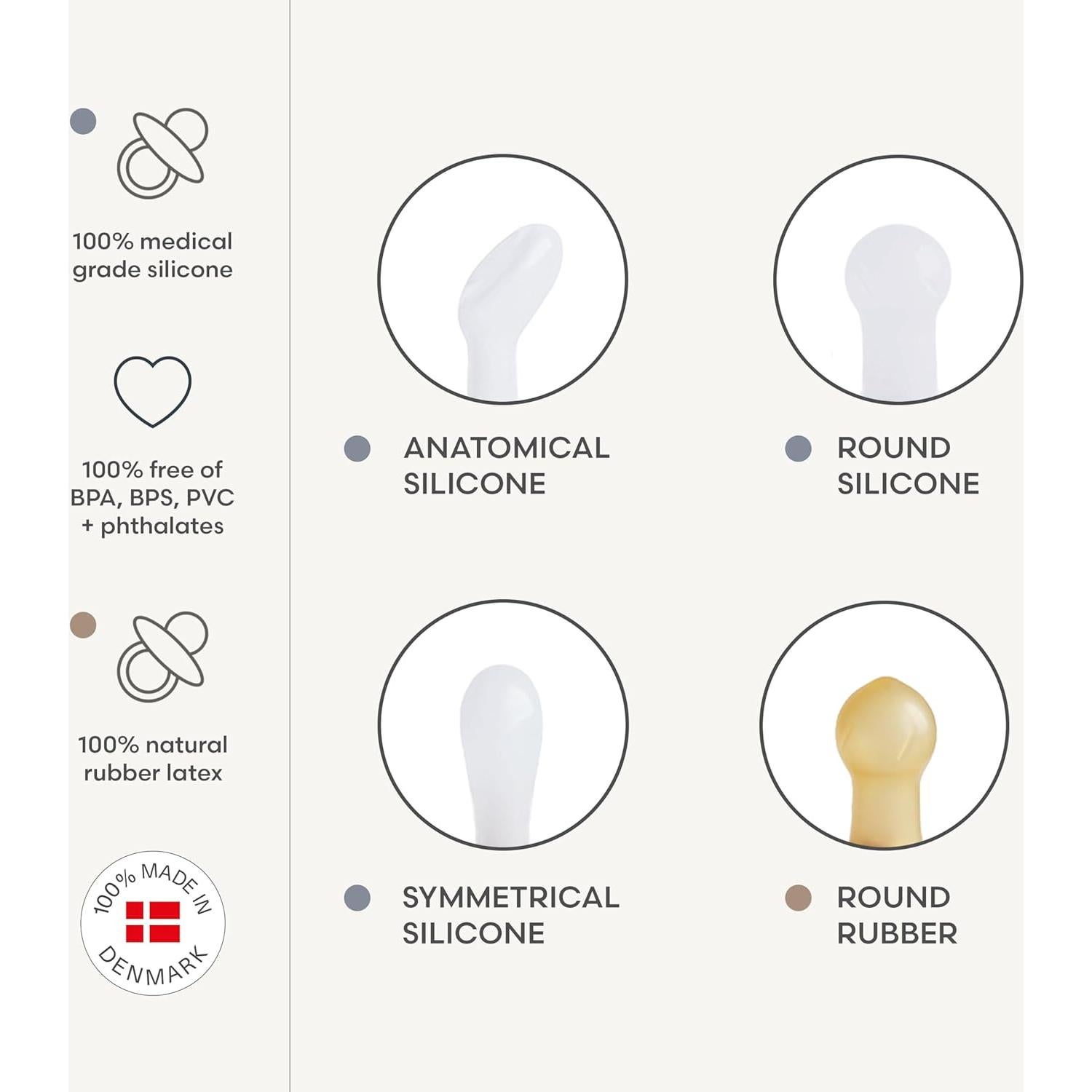 Chupetes de Silicona FRIGG 6-Pack Amor en Flor