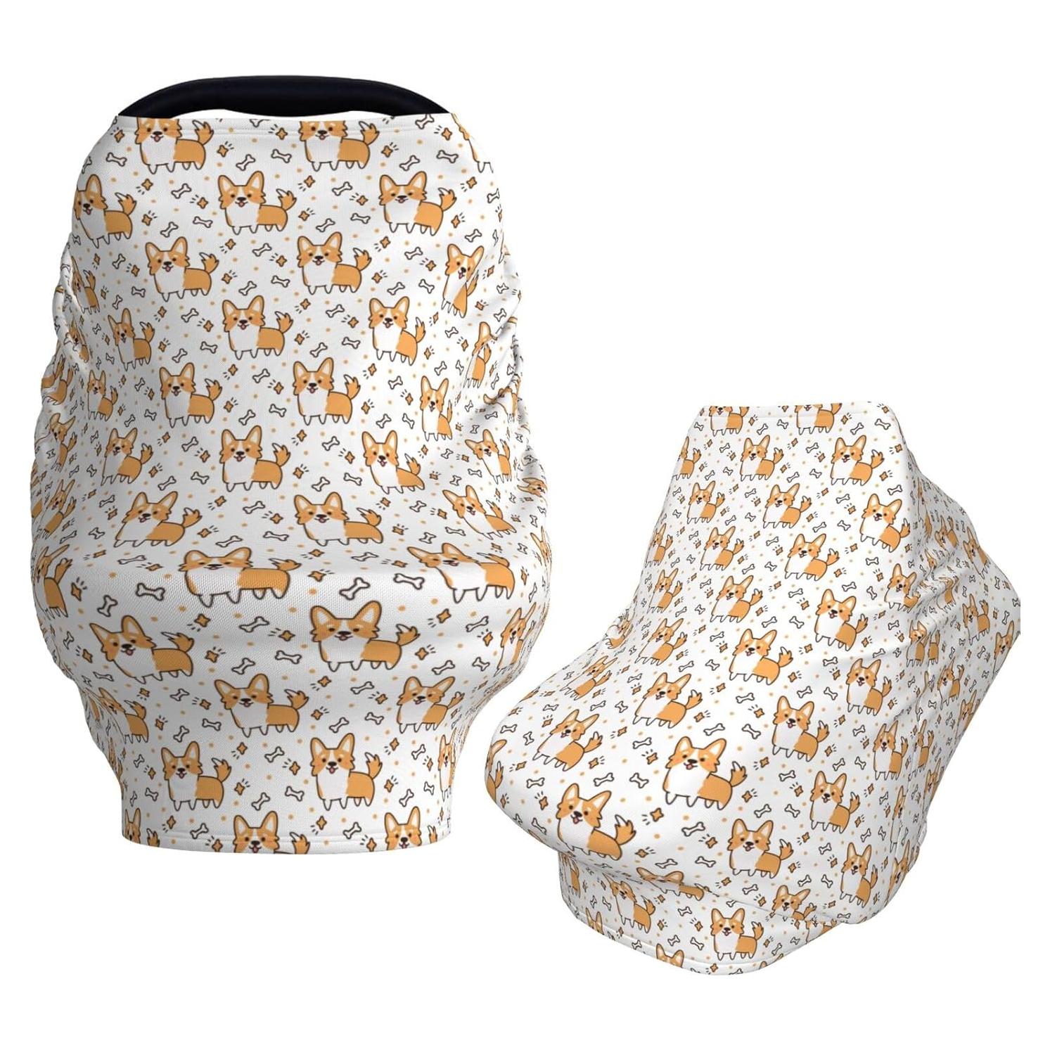 Cubierta de asiento de coche para bebé Corgi sin costuras 69.9x66 cm