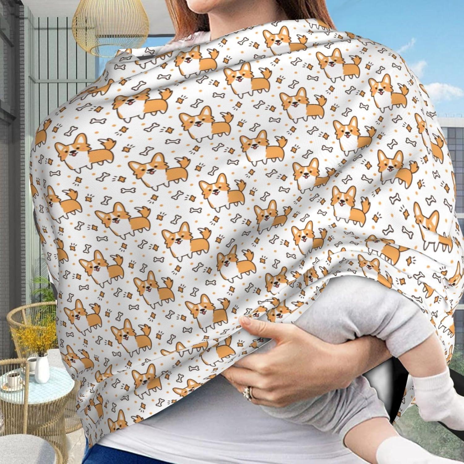 Cubierta de asiento de coche para bebé Corgi sin costuras 69.9x66 cm