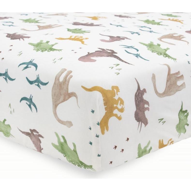 Sábana de Cuna Ajustable Little Unicorn 132x71 cm Amigos Dino