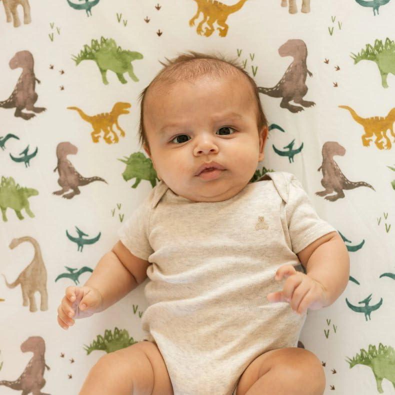 Sábana de Cuna Ajustable Little Unicorn 132x71 cm Amigos Dino