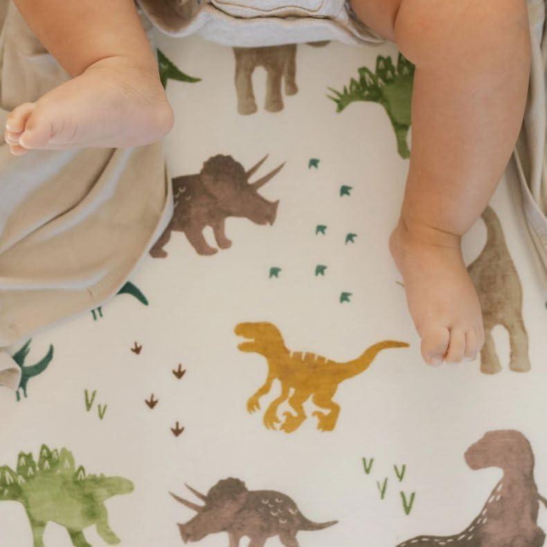 Sábana de Cuna Ajustable Little Unicorn 132x71 cm Amigos Dino