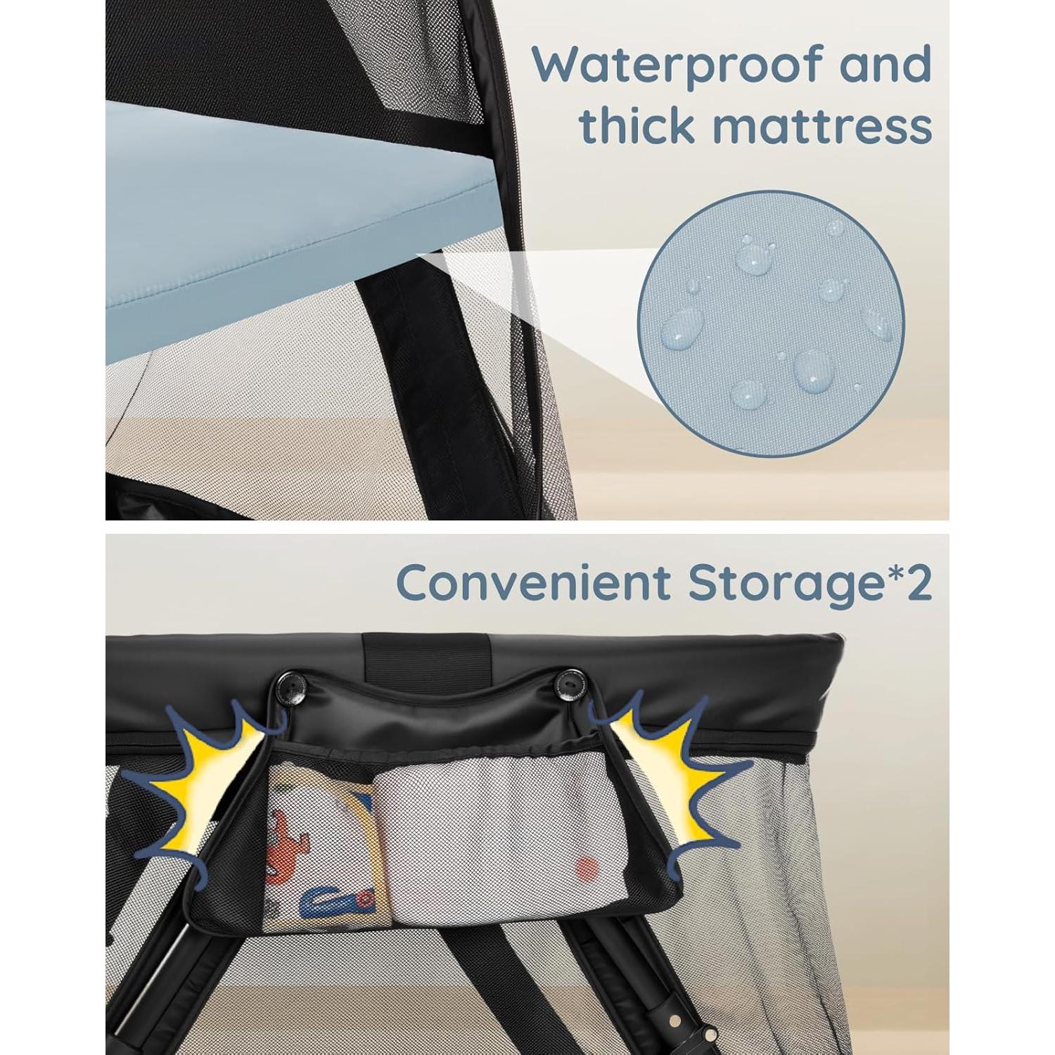 Cuna de Viaje 2-en-1 Lilian&Gema Portátil con Mochila