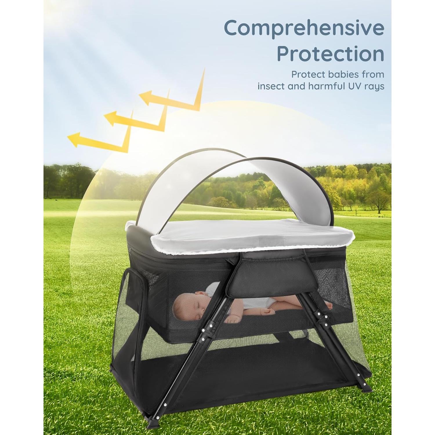 Cuna de Viaje 2-en-1 Lilian&Gema Portátil con Mochila