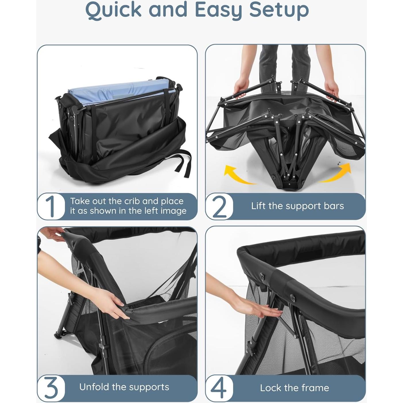 Cuna de Viaje 2-en-1 Lilian&Gema Portátil con Mochila