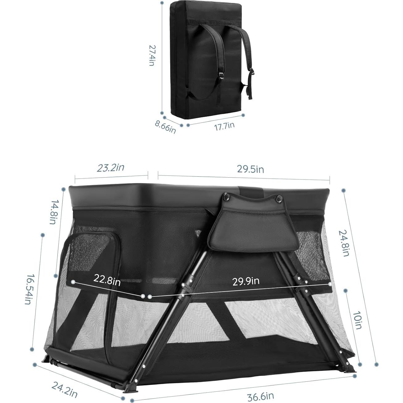 Cuna de Viaje 2-en-1 Lilian&Gema Portátil con Mochila
