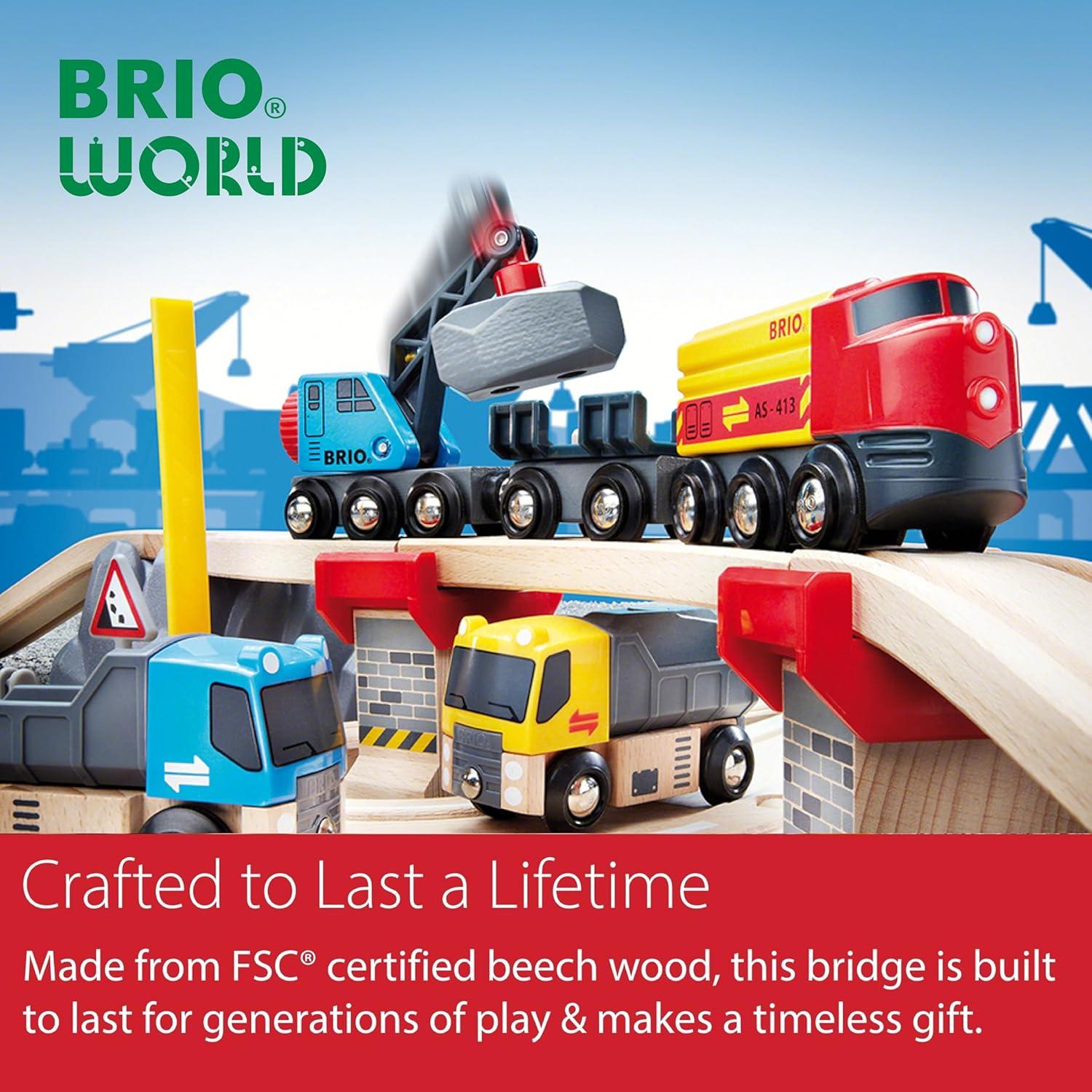 Puente Colapsable BRIO World - Accesorio de Madera 3 Piezas