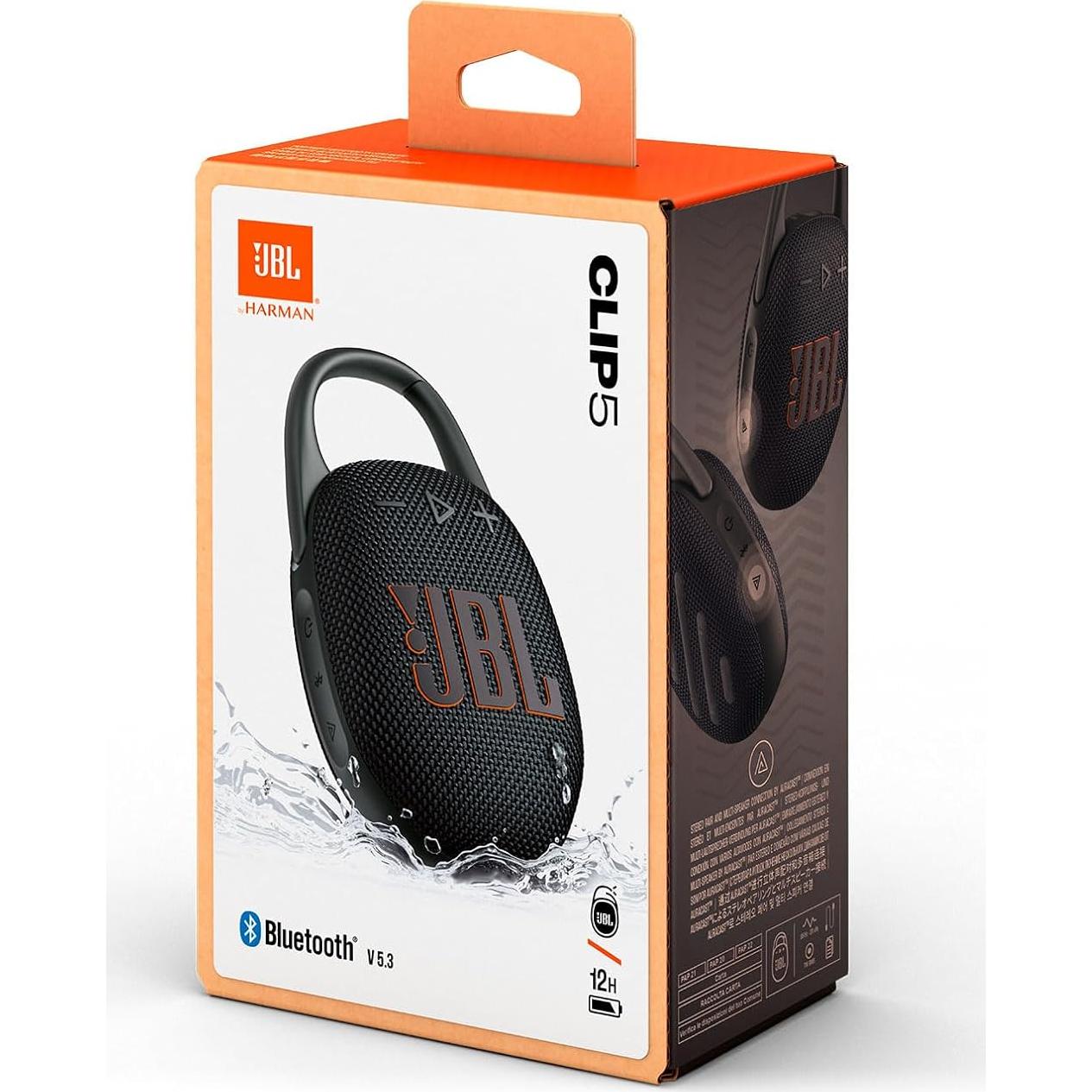 Altavoz Bluetooth JBL Clip 5 Negro con Estuche Protector