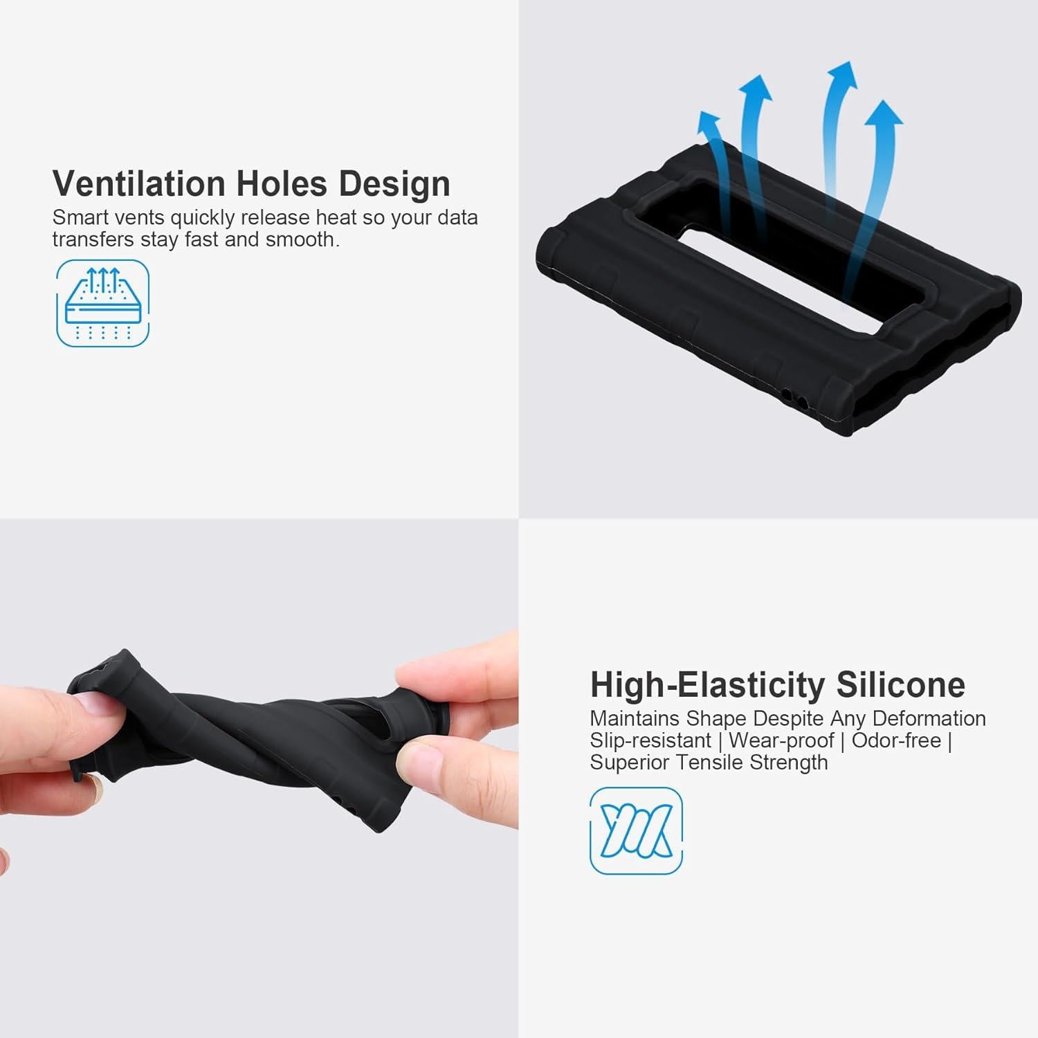 Funda de Silicona Lacdo para SSD Samsung T7 Shield 1TB/2TB/4TB