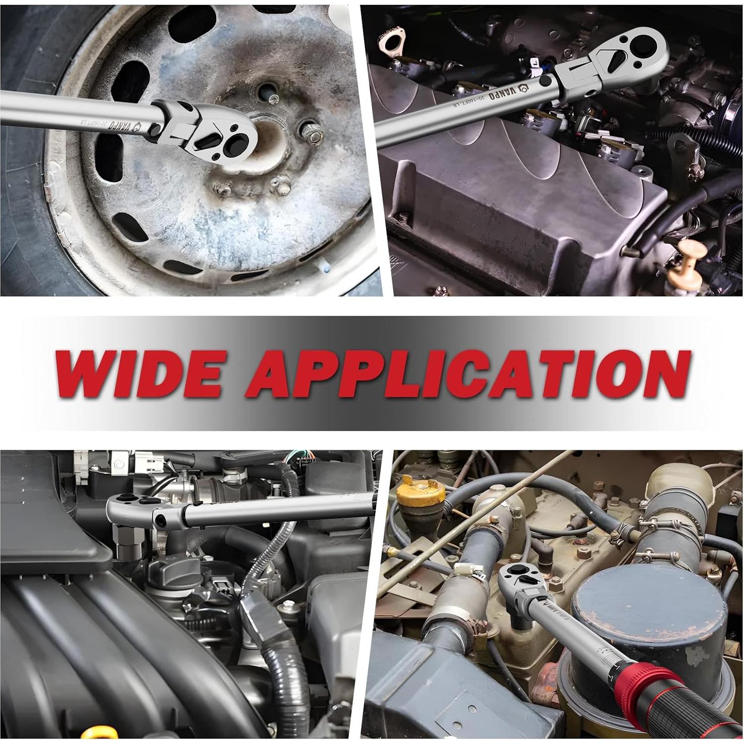 Llave de Torque VANPO 1/2" Ajustable 27.1-217 Nm con Extensión