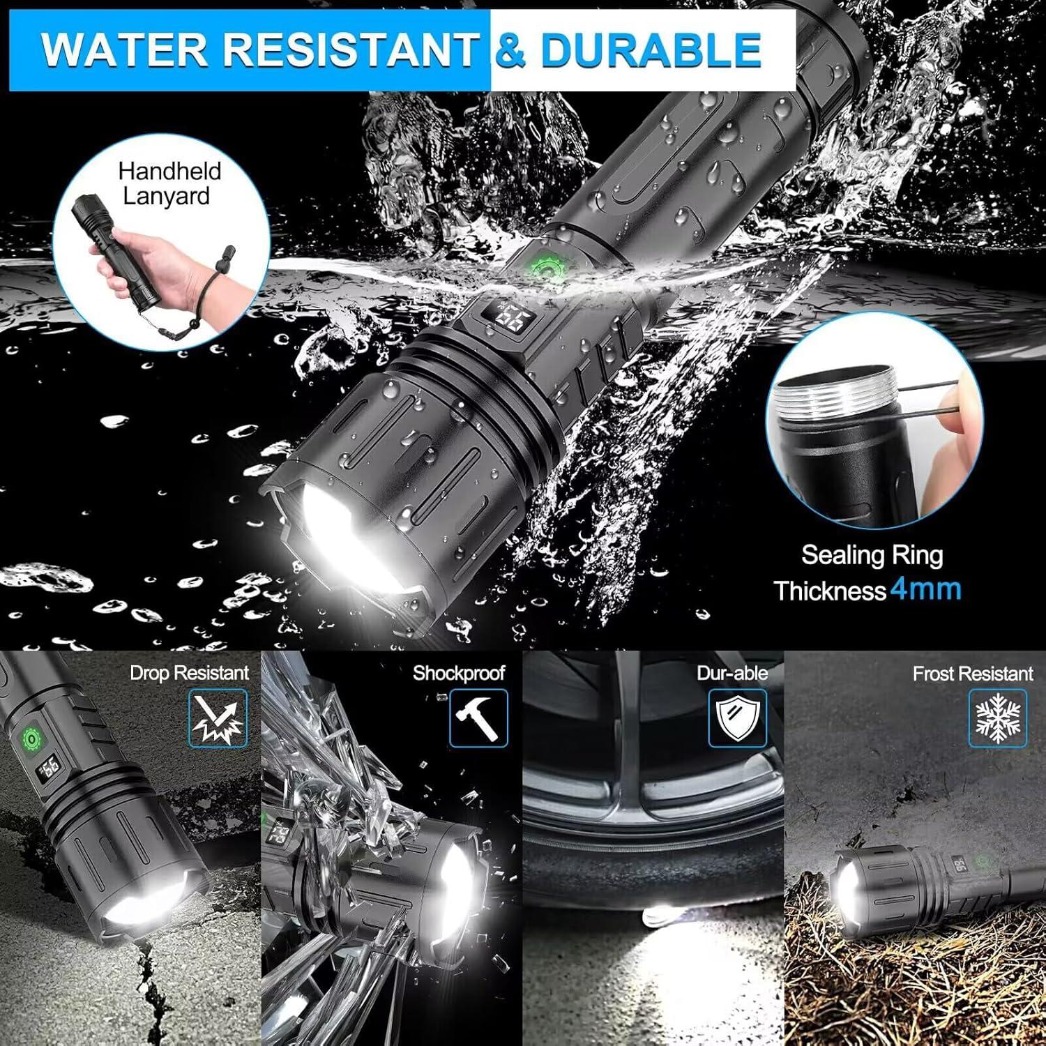 Linterna Táctica Recargable DanByte K2302-1-2 1500m LED 5000mAh