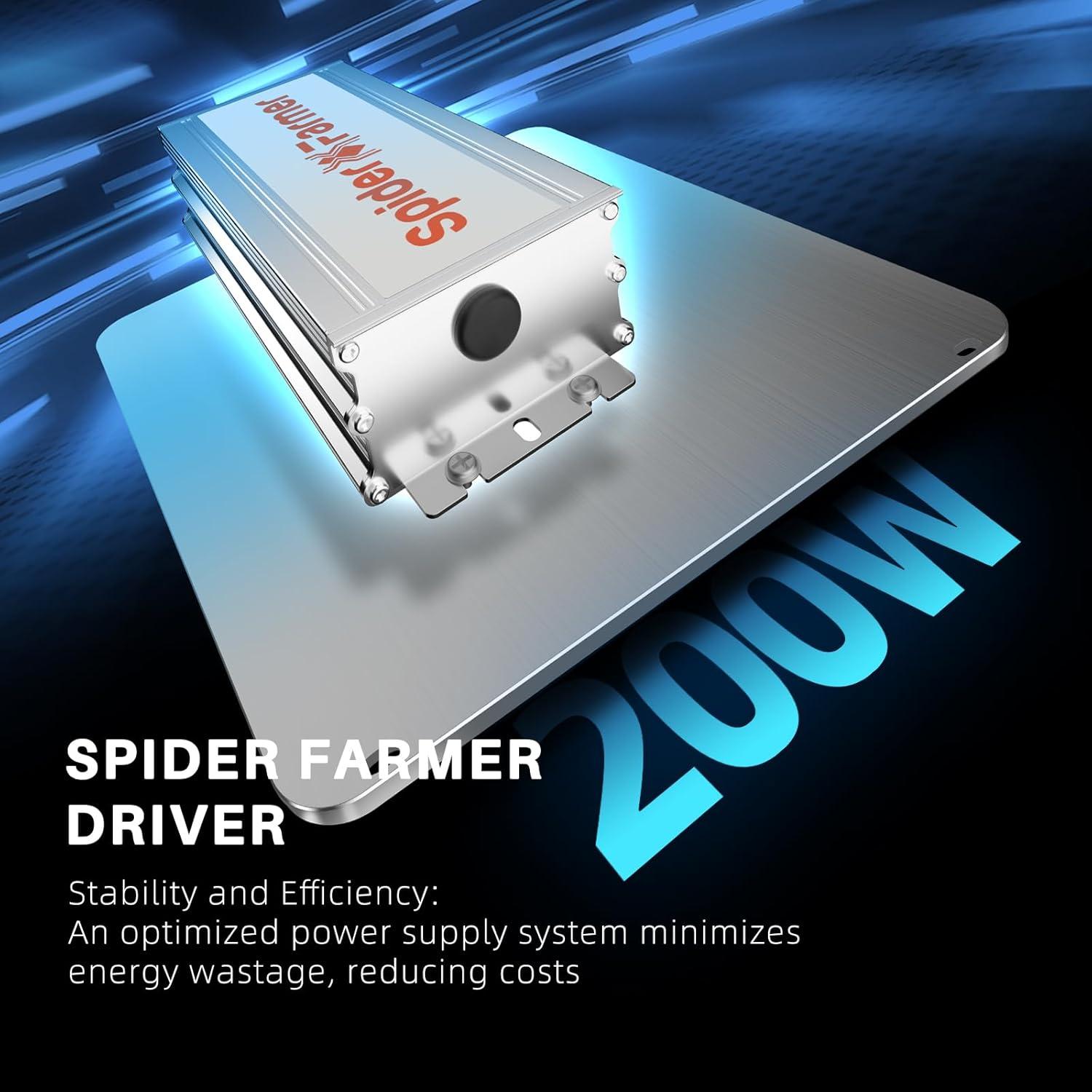 Luz de Cultivo LED Spider Farmer SF2000, 200W Regulable, Espectro Completo
