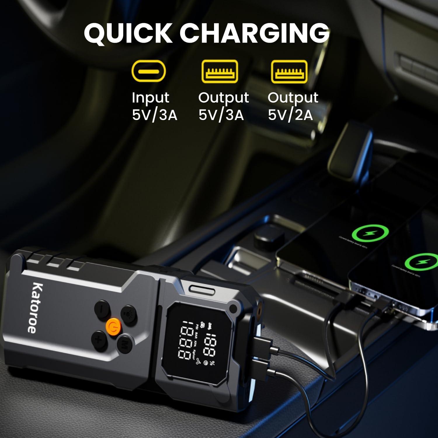 Arrancador de Salto KATOROE Q27B 4000A con Compresor 12V