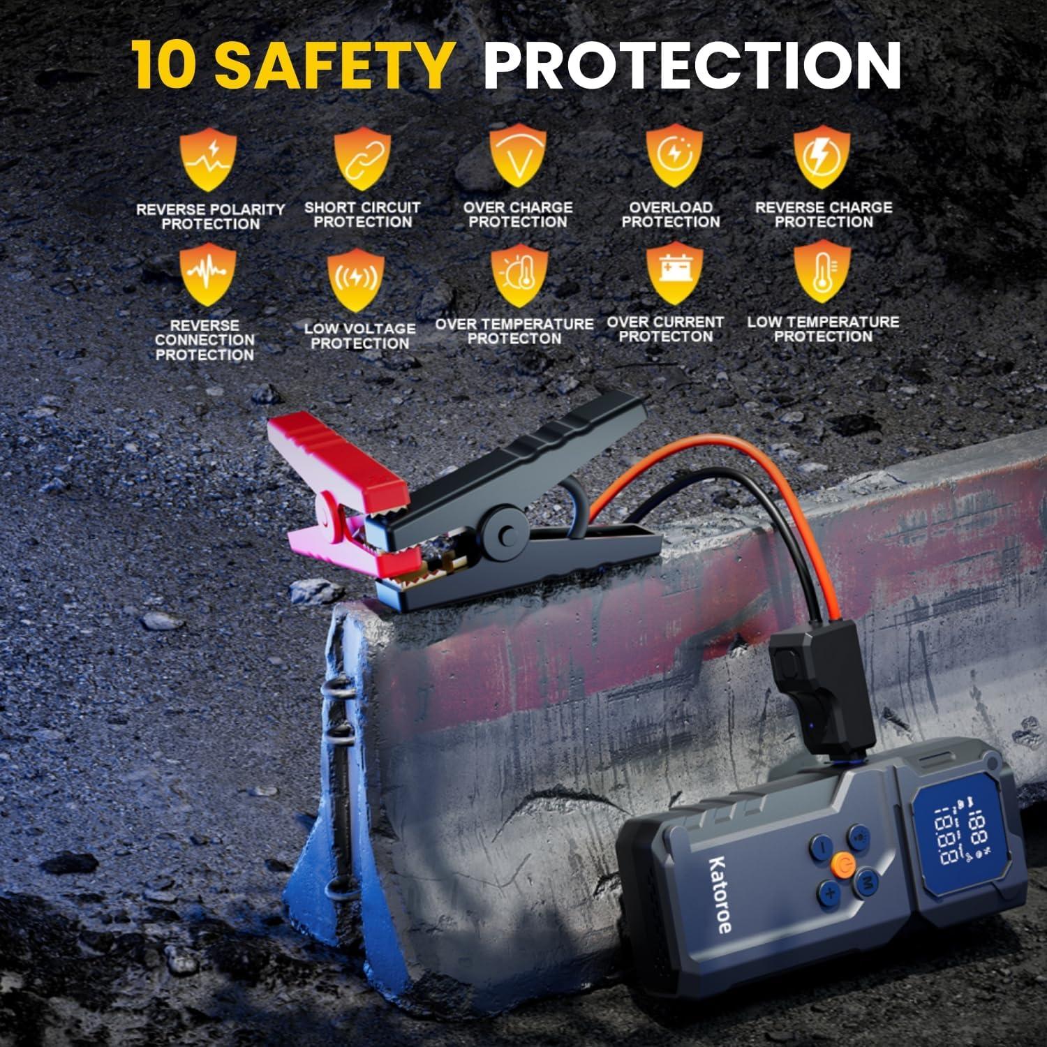 Arrancador de Salto KATOROE Q27B 4000A con Compresor 12V