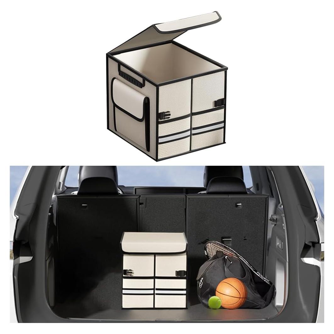 Organizador de Maletero de Coche KHGUZ Beige 35x30x30cm