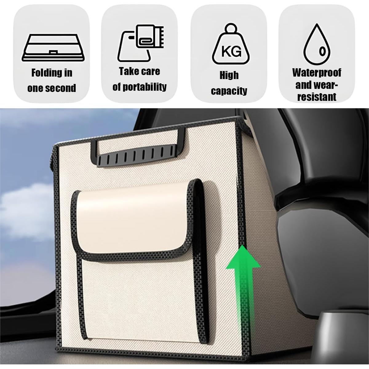 Organizador de Maletero de Coche KHGUZ Beige 35x30x30cm