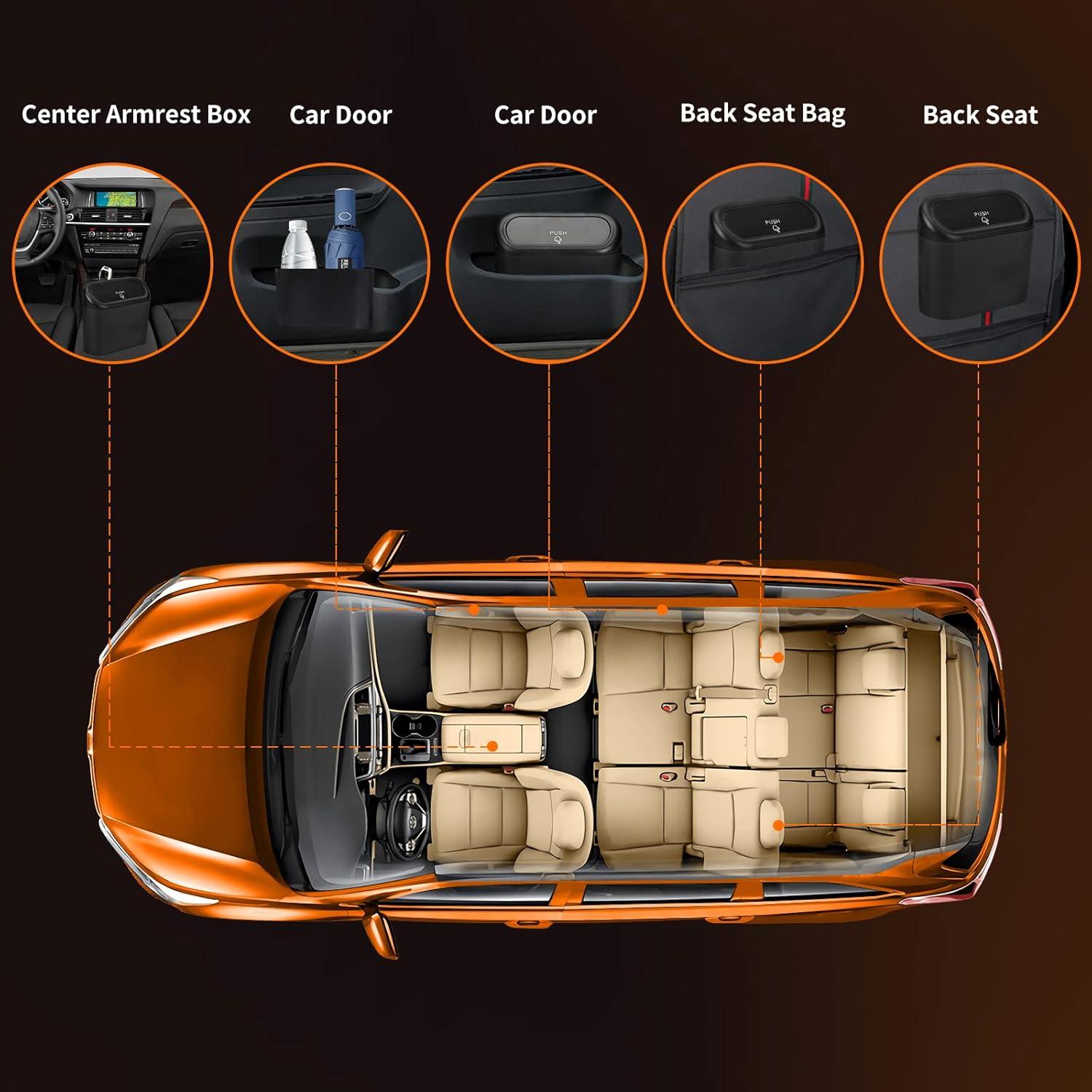 Bote de Basura Mini Wontolf con Tapa y 150 Bolsas - Negro